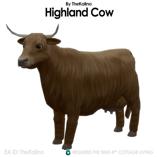 Sims 4 Highland Cows for Cottage Living at Kalino