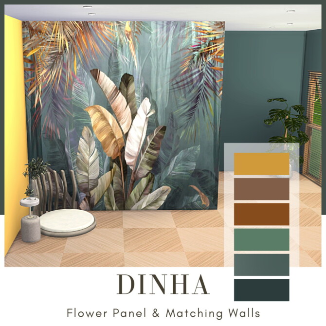 Sims 4 Flower Wall Panel at Dinha Gamer