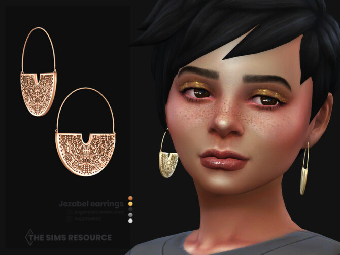 Sims 4 Jezabel earrings for kids by sugar owl at TSR