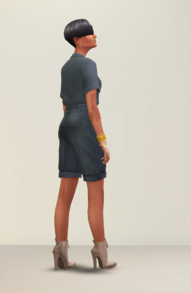 Sims 4 Short Sleeved Shirt SS 21 & Basic Pants IV at Rusty Nail