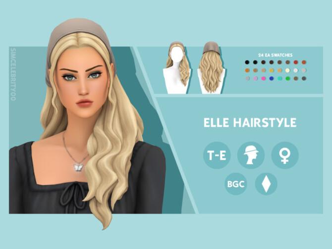 Sims 4 Elle Hairstyle by simcelebrity00 at TSR