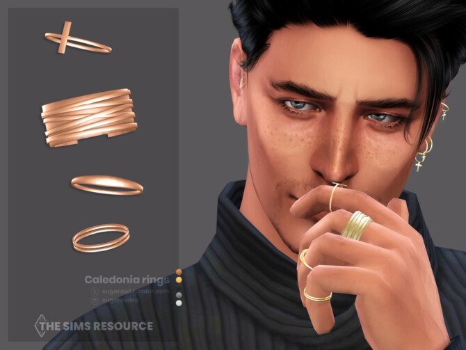 Sims 4 Caledonia male rings by sugar owl at TSR