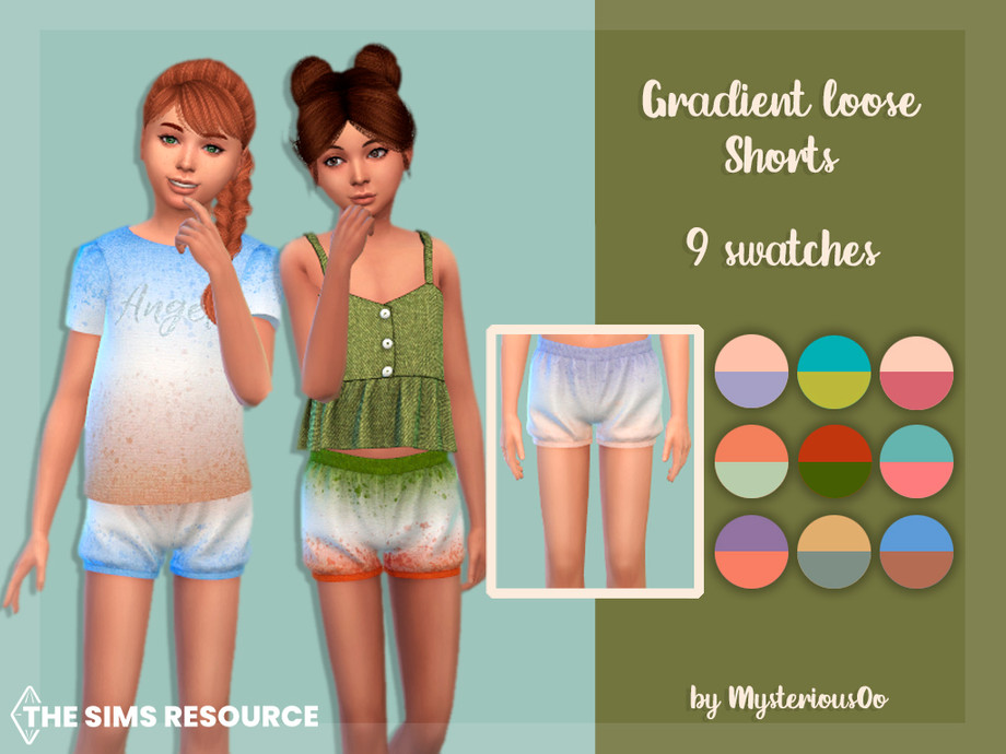 Gradient loose shorts by MysteriousOo at TSR » Sims 4 Updates