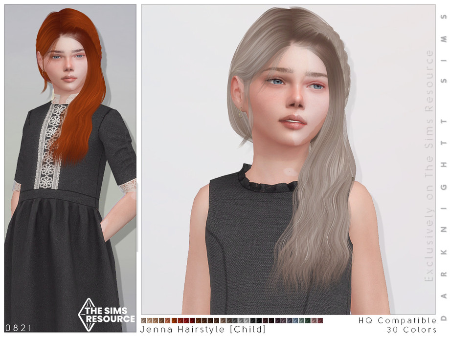 Jenna Hairstyle [Child] by DarkNighTt at TSR » Sims 4 Updates