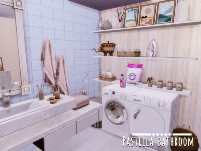 Sims 4 Pastella Bathroom by GenkaiHaretsu at TSR