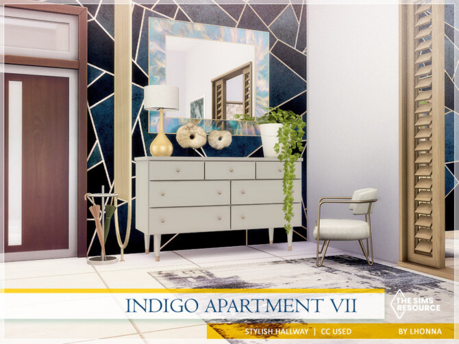Sims 4 Indigo Apartment Hallway by Lhonna at TSR