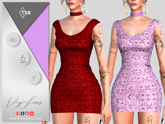 Sims 4 Short Dress 9 by Viy Sims at TSR