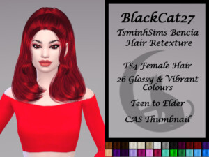 TsminhSims Bencia Hair Retexture by BlackCat27 at TSR