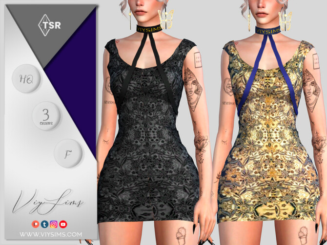 Sims 4 Short Dress 8 by Viy Sims at TSR
