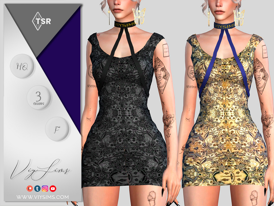 Short Dress 10 No Choker By Viy Sims At Tsr Sims 4 Up