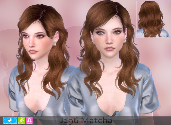 Sims 4 J196 Matcha hair (P) at Newsea Sims 4