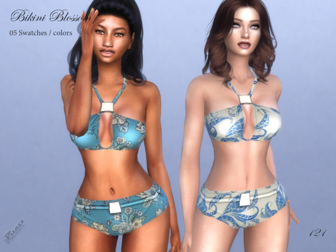 Sims 4 Blossom swimsuit by pizazz at TSR