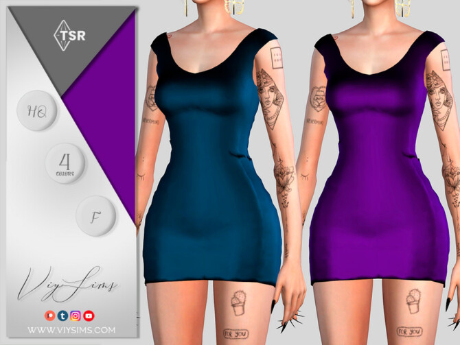 Sims 4 Short Dress 10 No Choker by Viy Sims at TSR