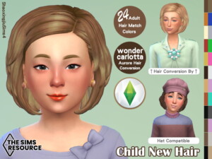 Child Aurore Hair 24 Colors by jeisse197 at TSR