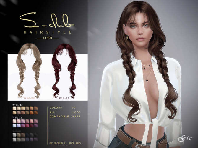Sims 4 Braid hairstyle Gia by S Club at TSR