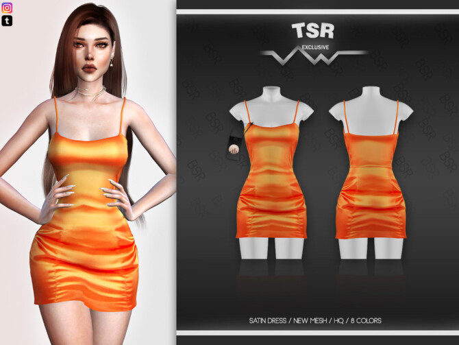 Sims 4 SATIN DRESS BD540 by busra tr at TSR