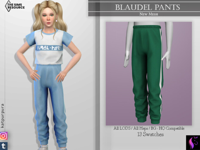 Sims 4 Blaudel Pants by KaTPurpura at TSR