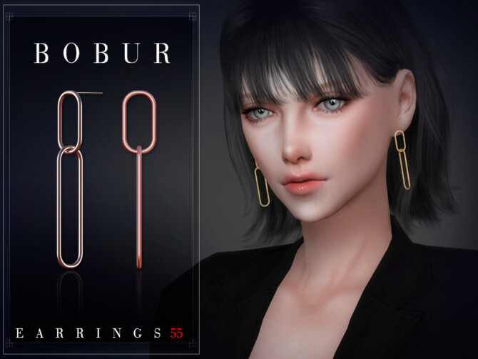 Sims 4 Simple chain earrings by Bobur3 at TSR