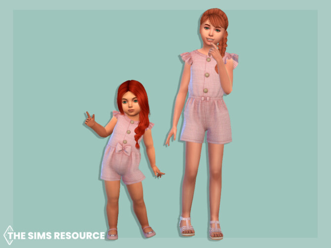 Sims 4 Knitted jumpsuit with ruffles Toddler by MysteriousOo at TSR