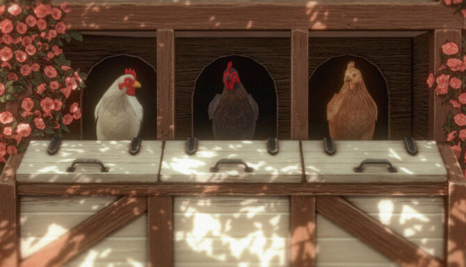 Sims 4 FUNCTIONAL RUSTIC CHICKEN COOP at AggressiveKitty
