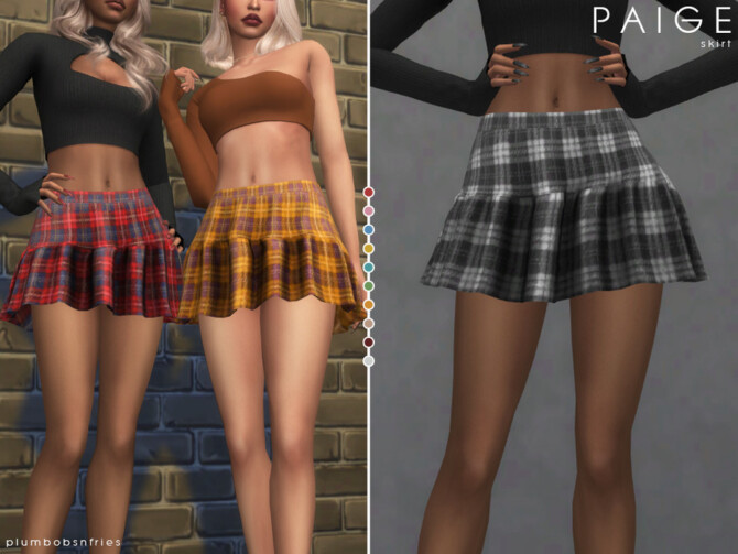 Sims 4 PAIGE skirt by Plumbobs n Fries at TSR