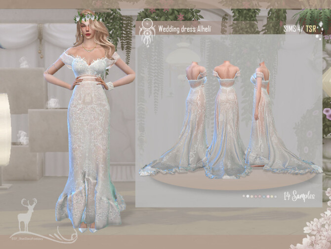 Sims 4 Wedding dress Alheli by DanSimsFantasy at TSR
