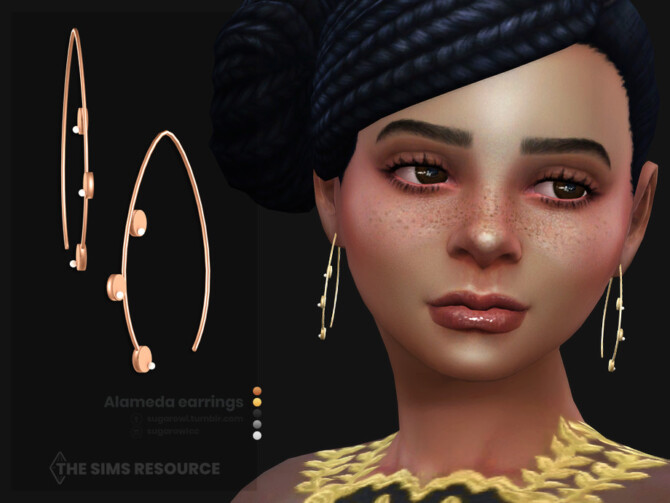 Sims 4 Alameda earrings for kids by sugar owl at TSR