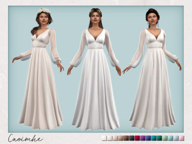 Sims 4 Bohemian Wedding Caoimhe Dress by Sifix at TSR