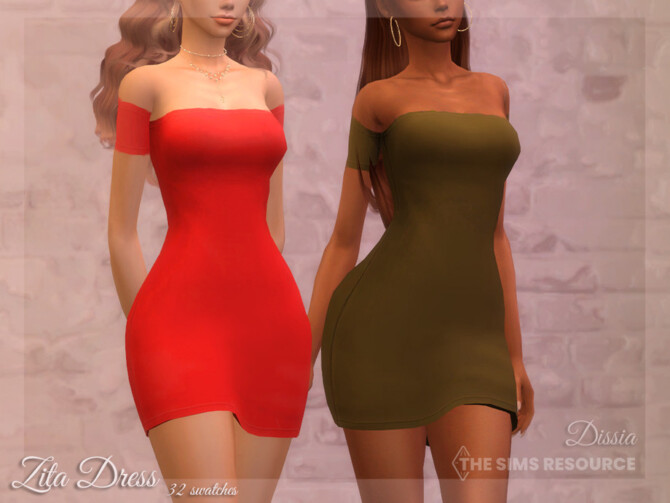 Sims 4 Zita Dress by Dissia at TSR