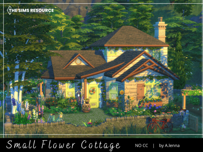 Sims 4 Small Flower Cottage by A.lenna at TSR