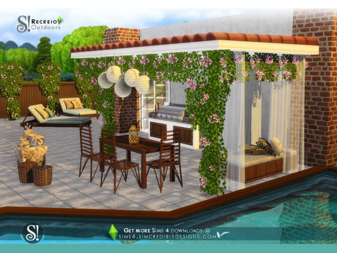 Sims 4 Recreio garden set by SIMcredible at TSR