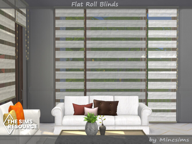 Sims 4 Flat Roll Blinds by Mincsims at TSR