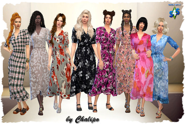 Sims 4 Country dress by Chalipo at All 4 Sims