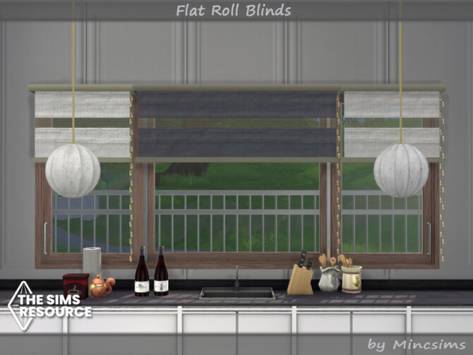 Sims 4 Flat Roll Blinds by Mincsims at TSR