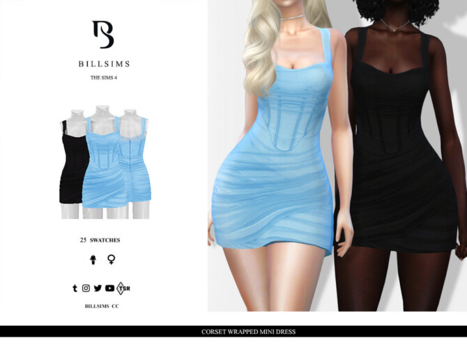 Sims 4 Corset Wrapped Mini Dress by Bill Sims at TSR