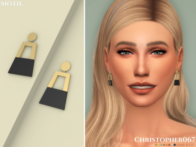 Sims 4 Motif Earrings by Christopher067 at TSR