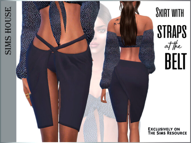 Sims 4 Skirt with straps at the belt by Sims House at TSR