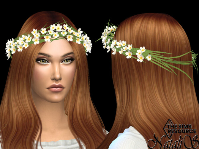 Sims 4 Bohemian wedding grass and flowers crown by NataliS at TSR