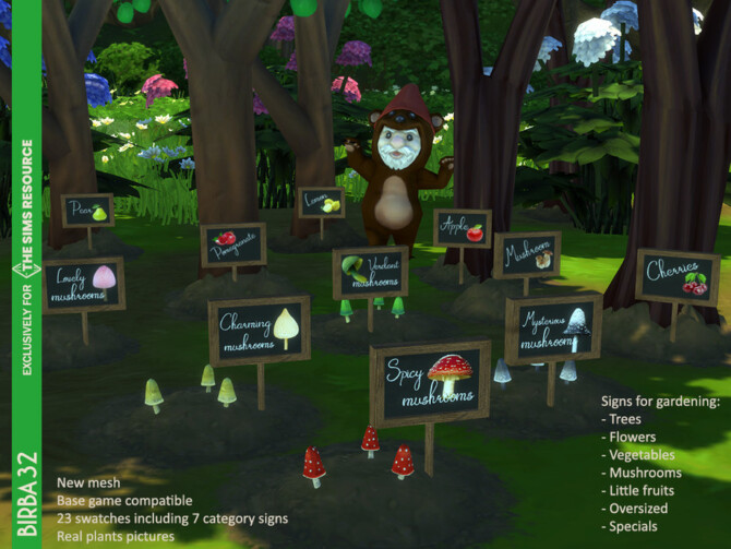 Sims 4 Signs for Gardening by Birba32 at TSR