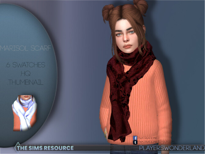 Sims 4 Marisol Scarf KIDS by PlayersWonderland at TSR