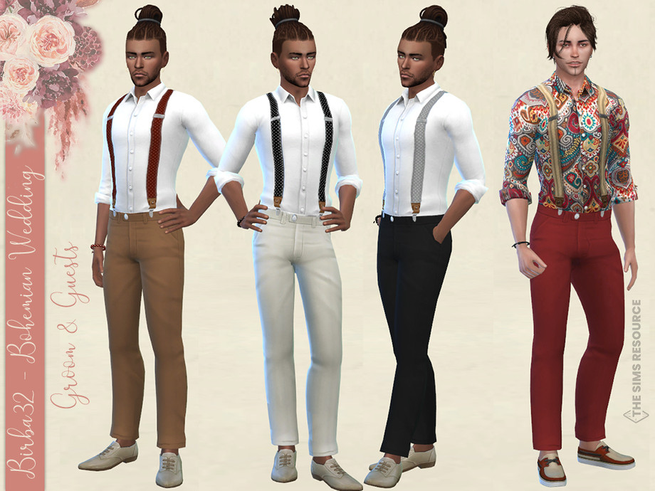 Bohemian Wedding Groom suit by Birba32 at TSR » Sims 4 Updates