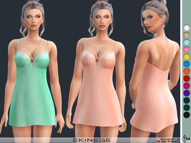 Sims 4 Strappy Mini Dress by ekinege at TSR
