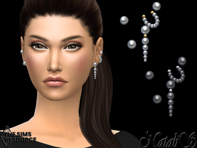 Sims 4 Faux pearl ear cuff and piercing by NataliS at TSR