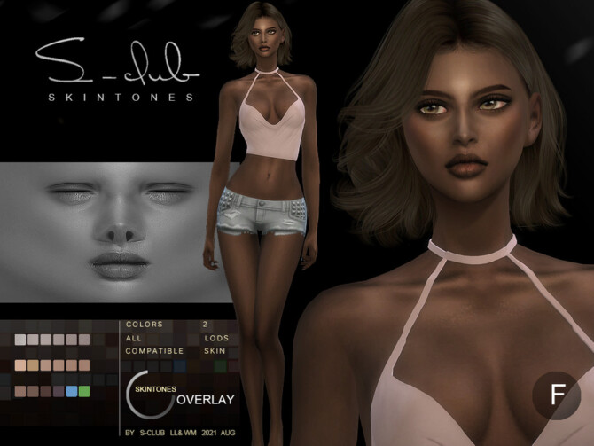 Sims 4 Natural skintone overlay for female sims by S Club at TSR