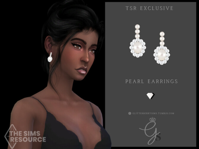 Sims 4 Pearl Earrings by Glitterberryfly at TSR