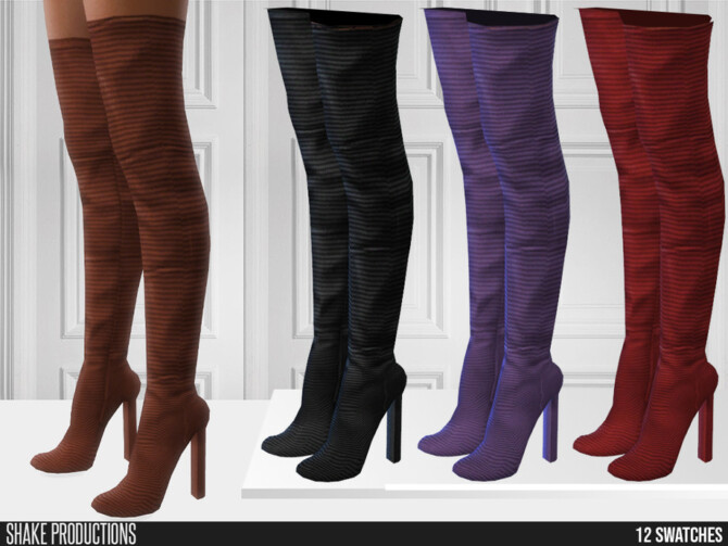 Sims 4 752 Wool High Heeled Boots by ShakeProductions at TSR