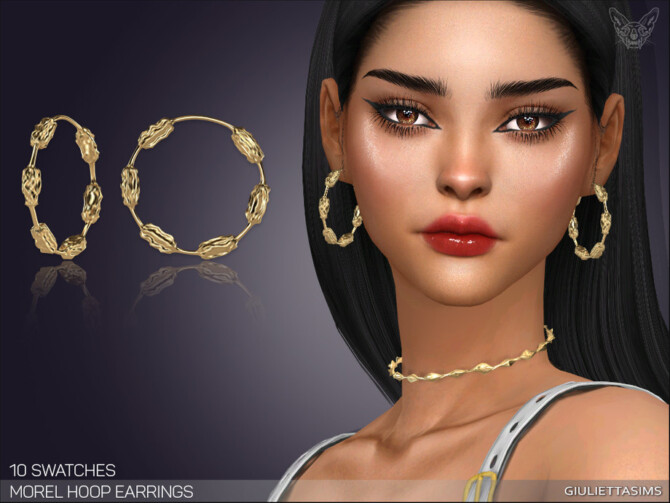 Sims 4 Morel Hoop Earrings by feyona at TSR