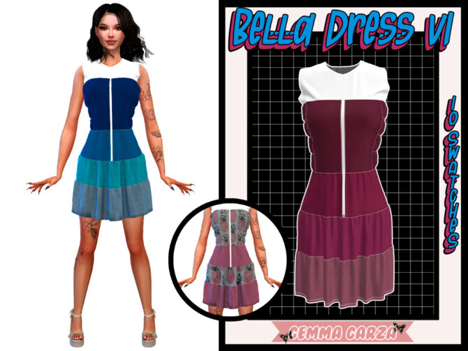 Sims 4 Bella Dress V1 by GemmaGarza at TSR
