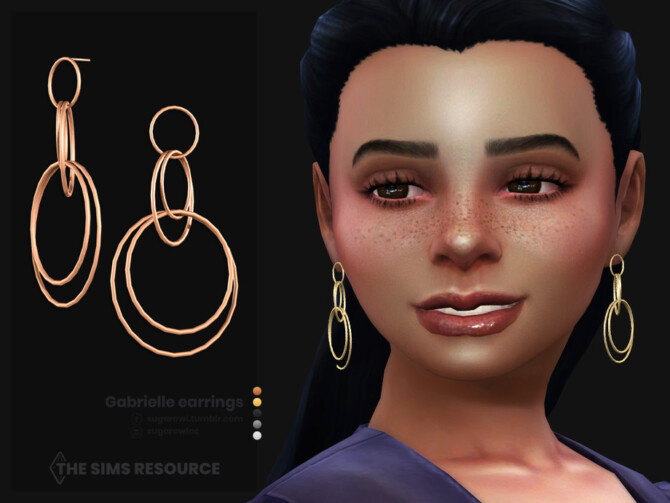 Sims 4 Gabrielle earrings for kids by sugar owl at TSR