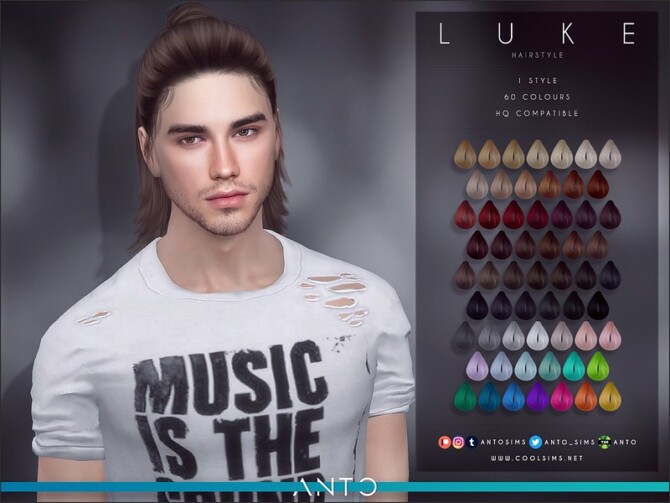 Sims 4 Luke hair for males by Anto at TSR